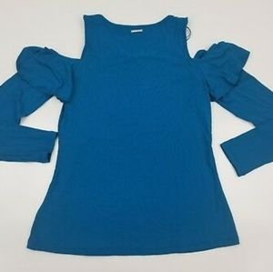 Michael Kors off the shoulder top teal